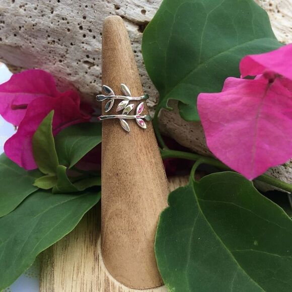 Sterling Silver Wrap Around Leaf Toe Ring - Picture 1 of 3